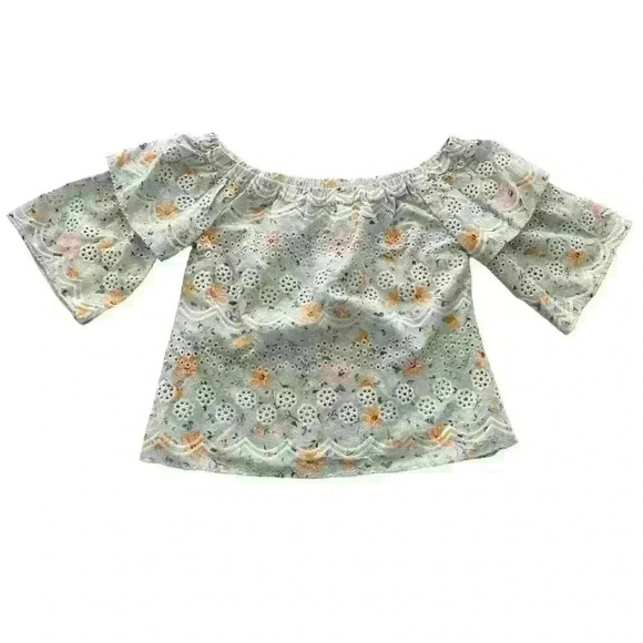 NWT Anthropologie LAIA Anthro Ashtabula Embroidered Off Shoulder Top - Picture 1 of 5